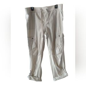 Kenneth Cole Reaction Women's Khaki Capri Cargo Pants Sz M